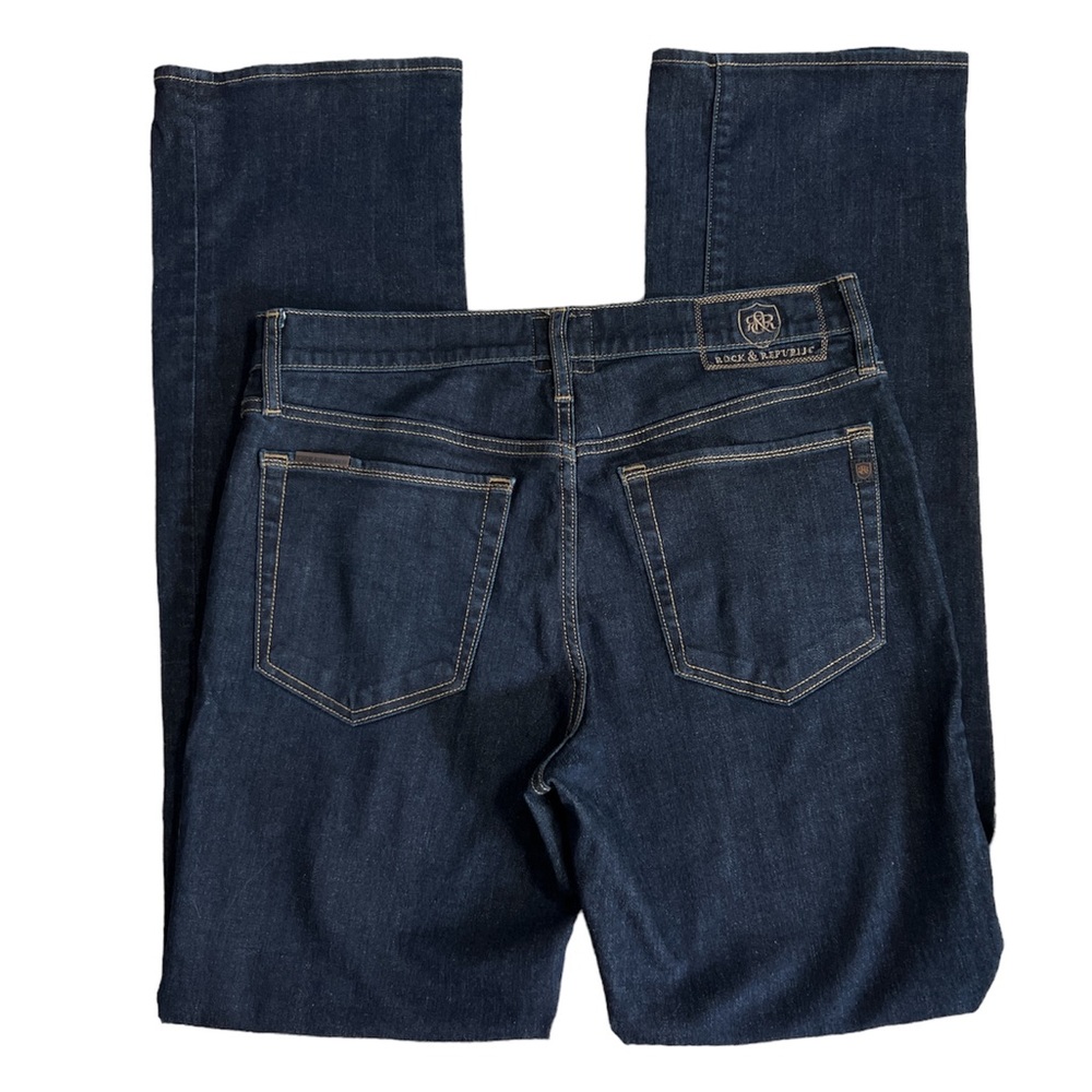 Rock & Republic Men's Blue Dark Wash Neil Straight Leg Jeans Sz. 34 NWOT‎